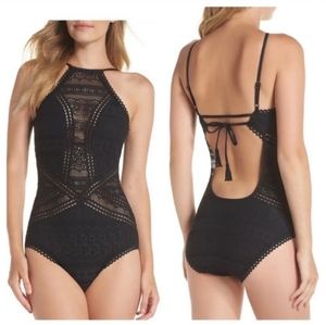 Becca High Neck One Piece Black Swimsuit